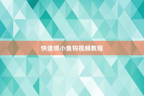 快速绑小鱼钩视频教程